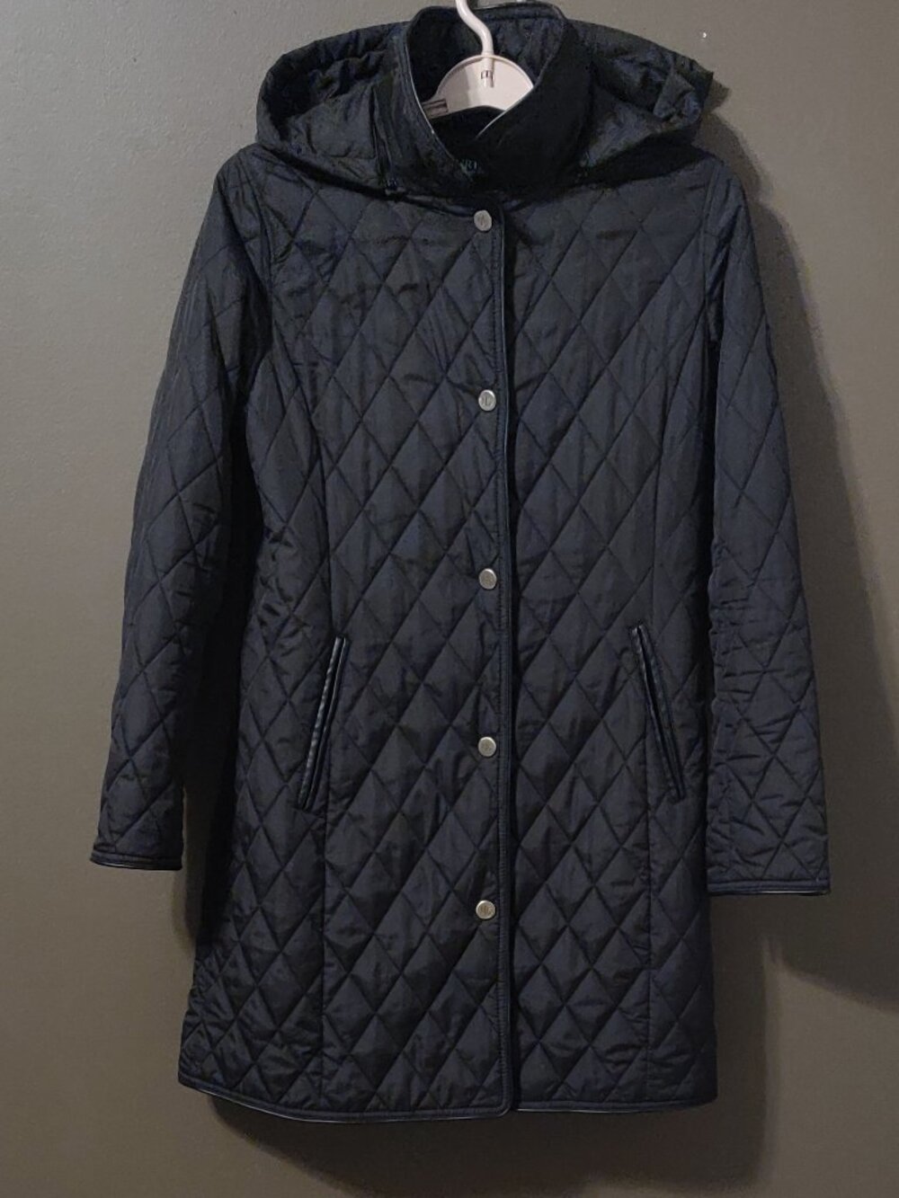 Lauren Ralph Lauren Black Diamond Quilted Hooded Barn Jacket Women's SMALL